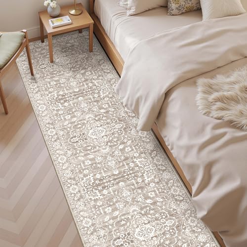 Soalmost 2.5'x8' Runner Rugs for Hallway, Washable Kitchen Runner Rug - color: Light Brown, size: 2'6" x 8' (Runner)
