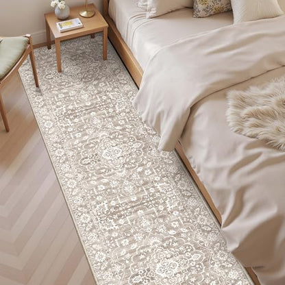Soalmost 2.5'x8' Runner Rugs for Hallway, Washable Kitchen Runner Rug - color: Light Brown, size: 2'6" x 8' (Runner)
