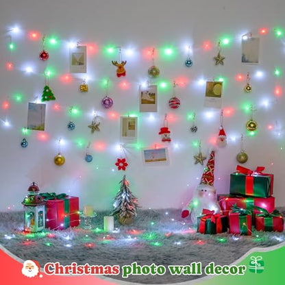 JMEXSUSS 200 LED Red White Green Fairy Lights Plug in - color: Red White Green, size: 66FT 200LED