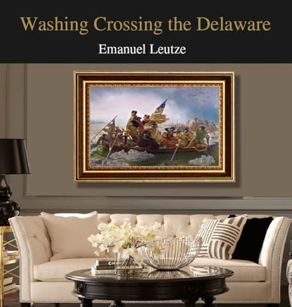 ELITEART- Washington Crossing the Delaware By Emanuel Gottlieb Leutze Oil Painting Reproduction Giclee Wall Art Canvas Prints-Framed Size:21 "x 29 " - color: Framed(SF801), size: 29"L x 21"W