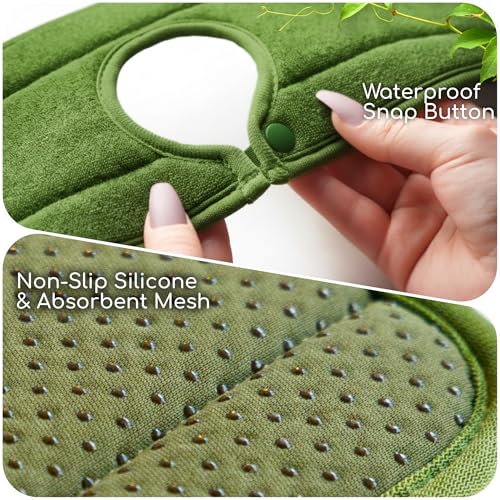 Ternal Original SINKMAT 24in XL Faucet Splash Guard Extra Long Microfiber Sink Drip Catcher Mat Non Slip Countertop Protector Drying Pad Kitchen Bathroom RV Machine Washable [Moss Green] - size: 24" x 24"