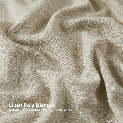Vision Home Sand Linen Pinch Pleated Semi Sheer Curtains 40Wx90Lx2 - color: Sand/Pinch, size: 40"W x 90"L (Pack of 2)