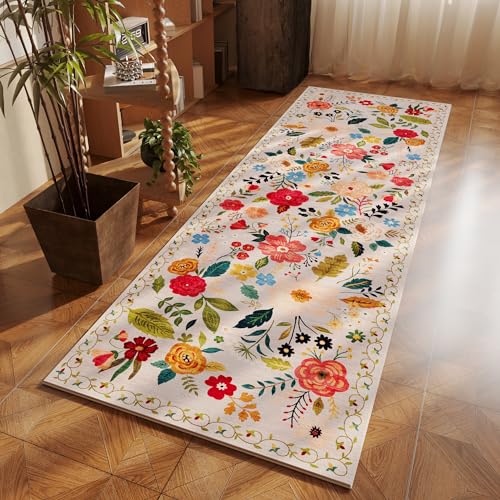 Rugcomf Runner Rug 2x6 Washable, Beige - color: Beige, size: 2' x 6' (Rectangular)