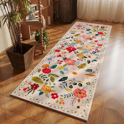 Rugcomf Runner Rug 2x6 Washable, Beige - color: Beige, size: 2' x 6' (Rectangular)