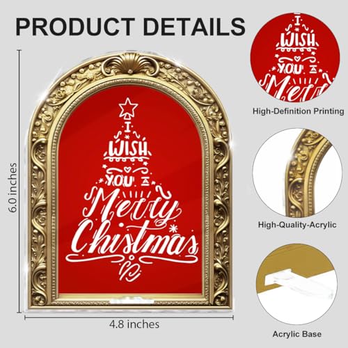 Vintage Framed Merry Christmas Tree Sign Table Decorations - color: TREE02