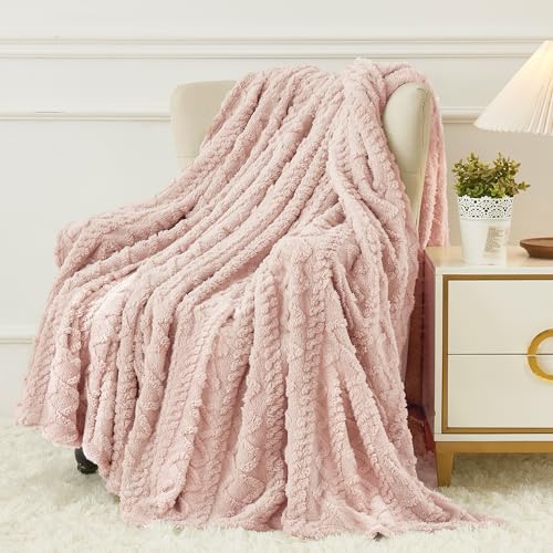 Aganear Fleece Throw Blanket for Couch Sofa 50"x60" Pink - color: Pink, size: Throw(50×60in)