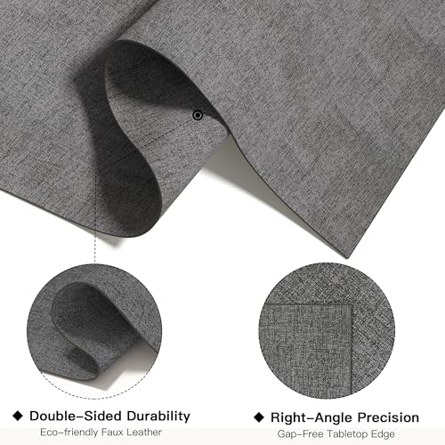 DOLOPL Placemats Set of 12, Reversible Faux Leather Place Mats, Charcoal - color: Charcoal, size: Set of 12