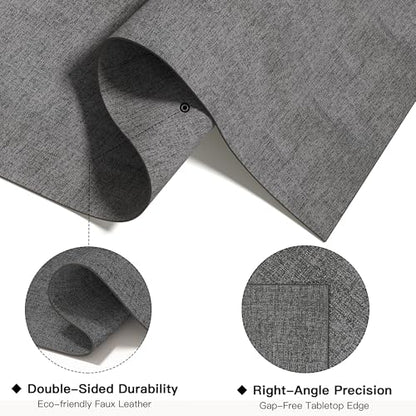 DOLOPL Placemats Set of 12, Reversible Faux Leather Place Mats, Charcoal - color: Charcoal, size: Set of 12