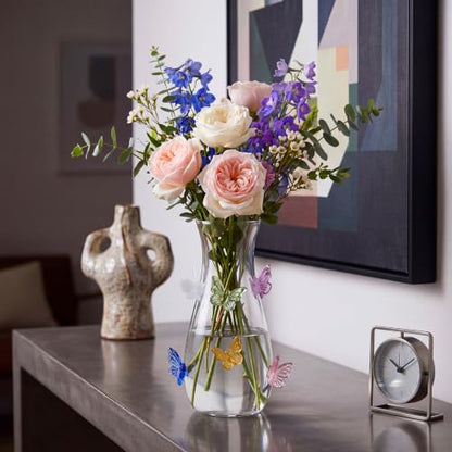 8.5" 3D Butterfly Glass Vase Centerpiece for Wedding, Colorful