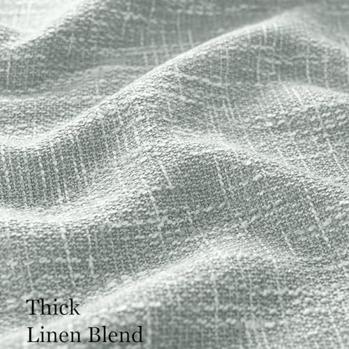 Extra Long Burlap Linen Farmhouse Curtains 120 inch Length 2 Panels for Living Room Textured Thick Light Filtering Privacy Window Curtain Drapes with Grommet 10ft (52x120 Greyish Green) - color: Greyish Green, size: 52"W x 120"L (Pack of 2)