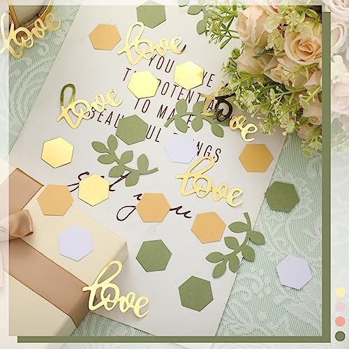 Kathfly 500 Pcs Greenery Wedding Table Confetti, Blush‑sage - color: Gold, Tea Green, Nude, White