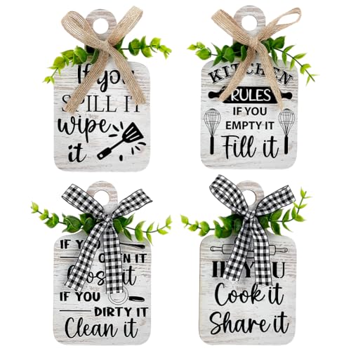 PH PandaHall Kitchen Rules Wooden Sign Eat Wood Cutting Board 4 Styles - style: Kitchen Rules