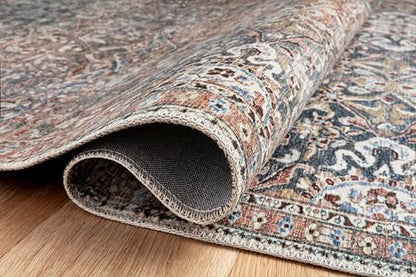 Loloi Chris Loves Julia Jules Denim / Spice 2'-0" x 5'-0" Accent Rug - color: Denim / Spice, size: 2' x 5' (Rectangular)