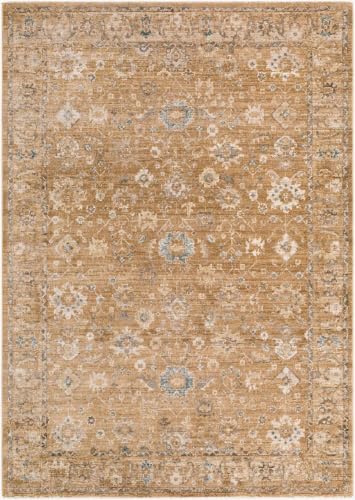 Hauteloom Voyul Living Room, Bedroom Area Rug - Traditional - Tan, Medium Brown, Taupe - 5' x 7'5" - color: Tan, Medium Brown, Taupe / Humana, size: 4'11" x 7'5" (Rectangular)