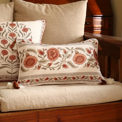 ISAENNE Designer French Rectangle Throw Pillow Cover,Set of 2,20"x12" - color: Albano C, size: 20" x 12" (Pack of 2)