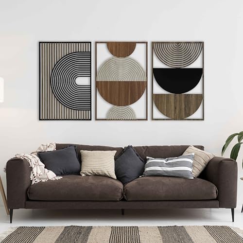 Mid Century Modern Wood Wall Art, Boho Wooden Wall Art for Home & Office, Abstract Wood Wall Decor in Midcentury Modern Style, Home Gift