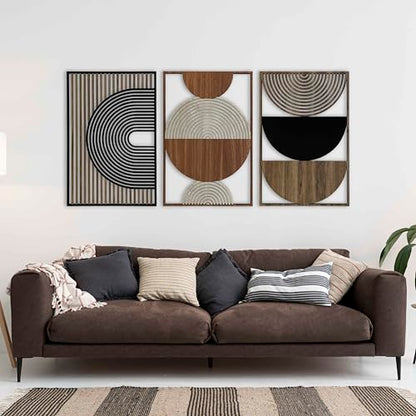 Mid Century Modern Wood Wall Art, Boho Wooden Wall Art for Home & Office, Abstract Wood Wall Decor in Midcentury Modern Style, Home Gift