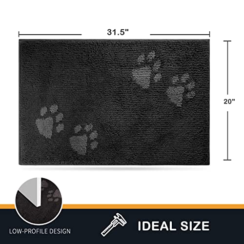PURRUGS Dirt Trapping Door Mat Indoor Entrance, 20" x 31.5", Charcoal - color: Charcoal, size: 20" X 31.5"
