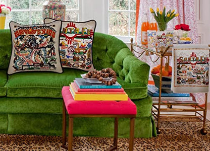 Catstudio New Mexico Hand Embroidered Decorative Throw Pillow - color: New Mexico