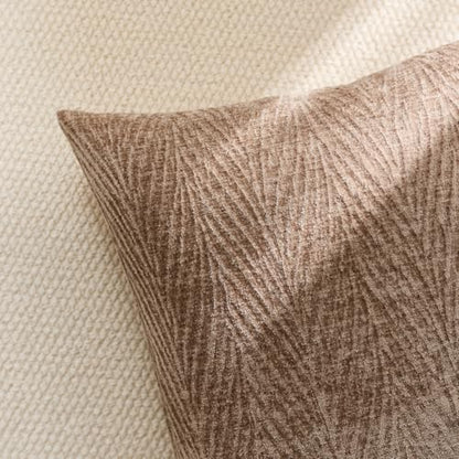 Throw Pillow Covers 24x24 Inch Set of 2, Textured Leaf Style, Tan - color: Tan, size: 24" x 24" (Pack of 2)