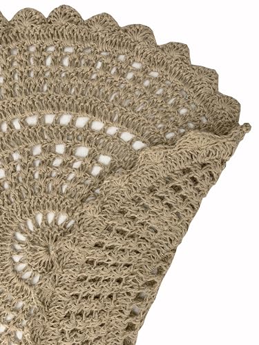 THE BEER VALLEY Jute Hand Crochet Rug 3 Feet Round - Natural - color: Natural, size: 3' (Round)