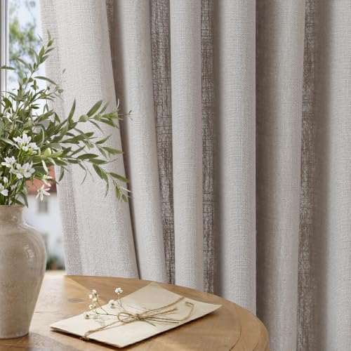 Semi Sheer Pinch Pleated Linen Curtains for Living Room 108 Inches, Greige - color: Greige, size: 40"W x 108"L (Pack of 2)