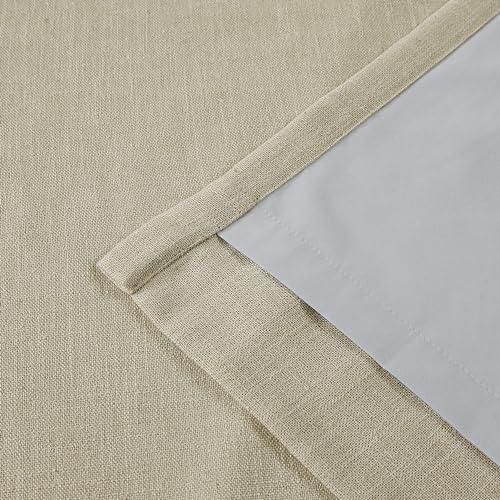 Vision Home Sand Pinch Pleated Full Blackout Curtains Linen Blended Room Darkening Window Curtains 72 inch for Living Room Bedroom Thermal Insulated Pinch Pleat Drapes with Hooks 2 Panel 40" Wx72 L - color: Sand, size: 40"W x 72"L (Pack of 2)