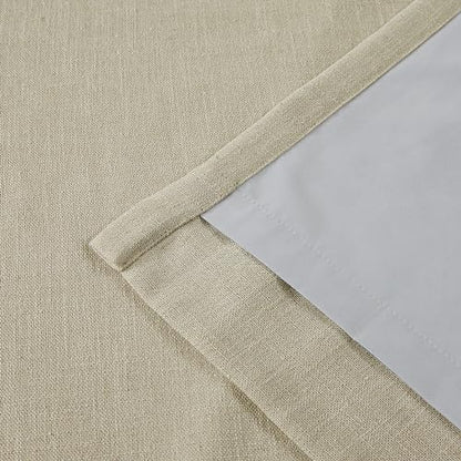 Vision Home Sand Pinch Pleated Full Blackout Curtains Linen Blended Room Darkening Window Curtains 63 inch for Living Room Bedroom Thermal Insulated Pinch Pleat Drapes with Hooks 2 Panel 40" Wx63 L - color: Sand, size: 40"W x 63"L (Pack of 2)