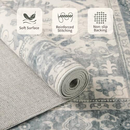 Rugxara 8x10 Area Rugs,Large Rugs for Living Room(Blue) - color: Blue & Grey, size: 8' x 10' (Rectangular)