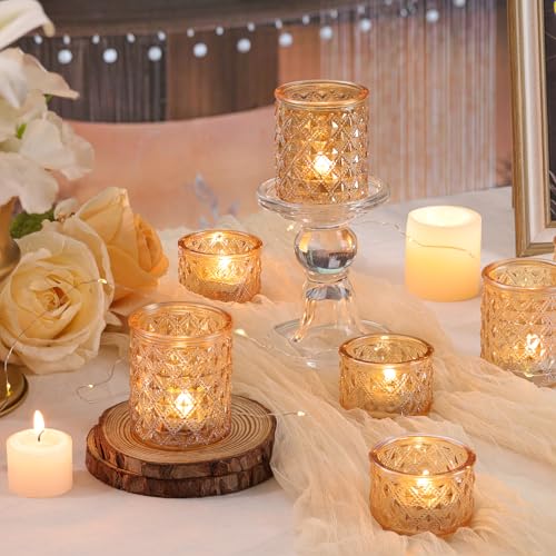 36 Pcs Assorted Gold Votive Candle Holders, Gold Tea Lights Candles Holders - color: Gold