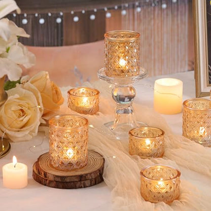 36 Pcs Assorted Gold Votive Candle Holders, Gold Tea Lights Candles Holders - color: Gold