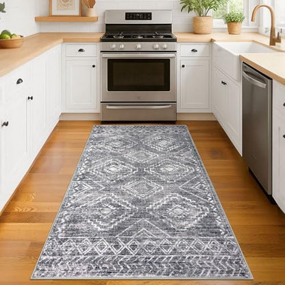 KILOCOCO Small Area Rug 3'x5' Rug for Entryway Washable Rugs, Grey - color: Grey, size: 3' x 5' (Rectangular)
