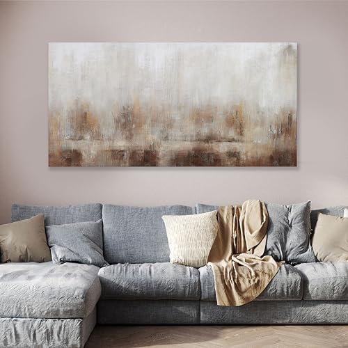 Abstract Wall Art Home Decor Wall Brown Canvas Print Wall Art Framed Modern Abstract Artwork for Living Room Bedroom Dining Room Home Office Decor 24"x48" - size: 48"L x 24"W