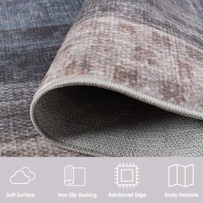 Neutral Geometric Blue 4x6 ft Large Rug for Living Room Bedroom - color: Blue, size: 4' x 6' (Rectangular)