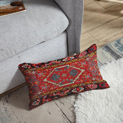 Britimes Throw Pillow Covers Set of 2, 12 x 20 Inch, Aztec Tribal Red - color: Ethnic Tribal 7, size: 20" x 12" (Pack of 2)