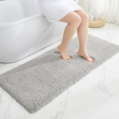 Disolla Gray Bathroom Runner Rug 24x59, Non-Slip Soft Plush Large Bath Mat - color: Grey, size: 2' x 4'11" (24''x59'' Bathroom Rug)