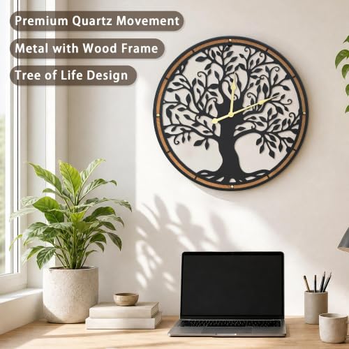 Micasso Large Wall Clocks Decorative: 18 Inch Tree of Life Battery Operated - color: Large Tree, size: 18 Inch