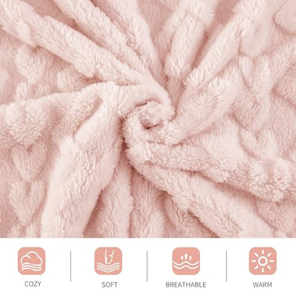 Aganear Fleece Throw Blanket for Couch Sofa 60"x80" Pink - color: Pink, size: Twin(60×80in)