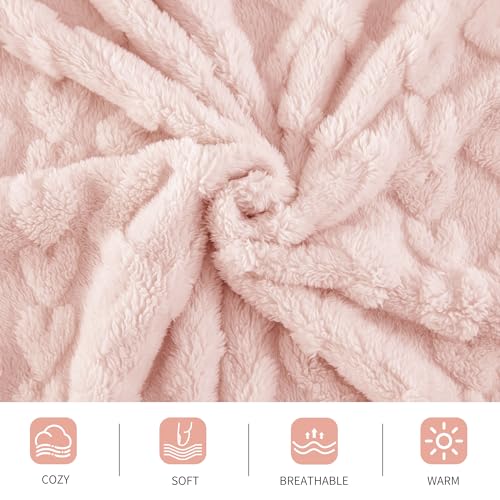 Aganear Fleece Throw Blanket for Couch Sofa 50"x60" Pink - color: Pink, size: Throw(50×60in)