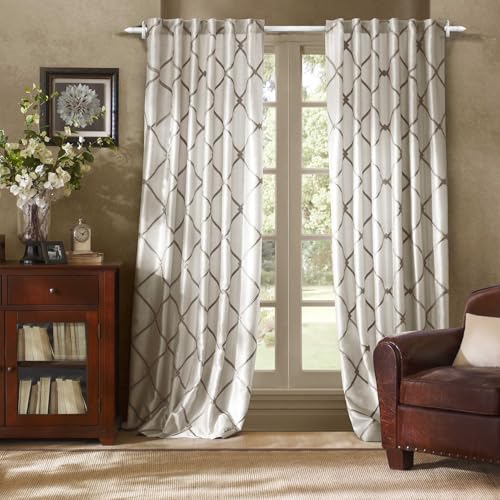 Modern Adjustable Curtain Rod Set 16 to 144 Inches, Sleek Window Rod for Bedroom, Living Room, White - color: WHITE, size: 16" to 144"