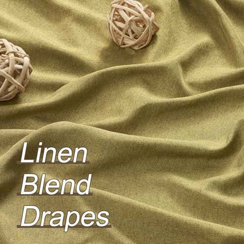 DUALIFE Mustard Yellow Pinch Pleated Blackout Curtains 63 Inches Long, Back Tab with Hooks, Linen Full Black Out Thermal Insulated Track Curtain for Bedroom Living Room,40 W x 63 L, 2 Panels - color: Mustard Yellow, size: 40"W x 63"L (Pack of 2)