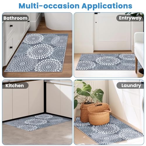 StepRite 2x3 Hallway Runner Rug, Washable Non-Slip Kitchen Rug for Entryway - size: 2' x 3' (Rectangular)