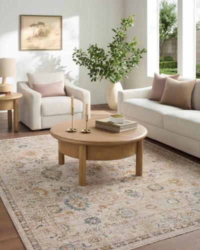 Hauteloom Madas Living Room, Bedroom Area Rug - Traditional - Taupe, Ivory, Olive - 5' x 7'5" - color: Taupe, Ivory, Olive / Hisako, size: 4'11" x 7'5" (Rectangular)