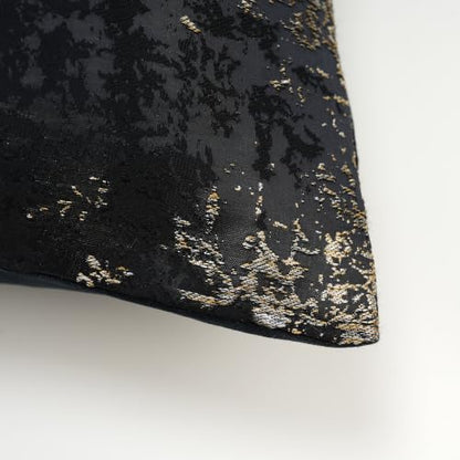 THE-TINOART Pack of 2 Modern Black and Gold Throw Pillow Covers 18x18, Textured Jacquard Woven with Metallic Threads, Luxury Pillow Covers for Couch Sofa Bed - color: Black Ember, size: 18" x 18" (Pack of 2)
