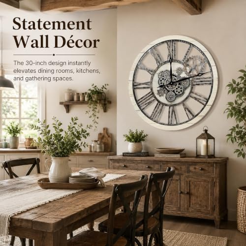 The B-Style Large Wall Clock 36 inch/90cm Desert Beige and Bronze - color: Desert Beige and Bronze, size: 36 inch (90 cm)