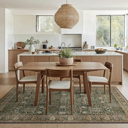 Bavni 6x9 Washable Area Rug for Living Room, Non Slip, Dark Green Brown - color: Dark Green Brown, size: 6' x 9' (Rectangular)