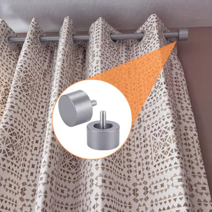 LEIFIDE 4 Pack Curtain Rod Finials Curtain Rod End Cap Finials for Curtains Rods of 7/8 and 1 Inch Diameter (Silver) - color: Silver