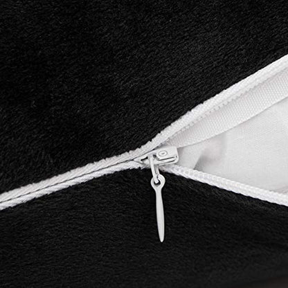 NTBAY Toddler Velvet Pillowcases, Set of 2, Zipper, Black - color: Black, size: 18" x 13" (Pack of 2)