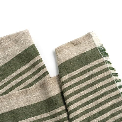 Natural Coarse 100% Linen Table Runner 18 x 95 Inches - Rustic Farmhouse Flax Table Runner for Everyday Use, Holidays & Special Occasions (Nordic Pine Green, 18 x 95 inch) - color: Nordic Pine Green