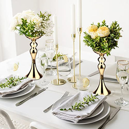 Sadnyy 16 Pcs Gold Metal Flower Vase, 12.6 Inch Wedding Table Centerpiece - color: Gold, size: 12.6 Inch